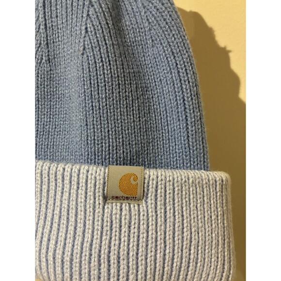 NWT Carhartt Knit Pom-Pom Cuffed Beanie - Blue - One Size - Picture 3 of 5